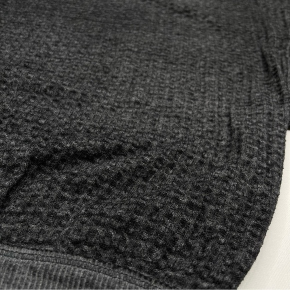 We the Free South Side Thermal Sweatshirt Waffle Black Festival Boho Burnout - Picture 7 of 13